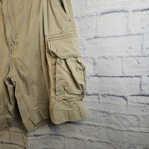 Polo Ralph Lauren Cargo Utility Shorts Mens 36 Khaki Pockets Cotton Casual Twill - Picture 2 of 7